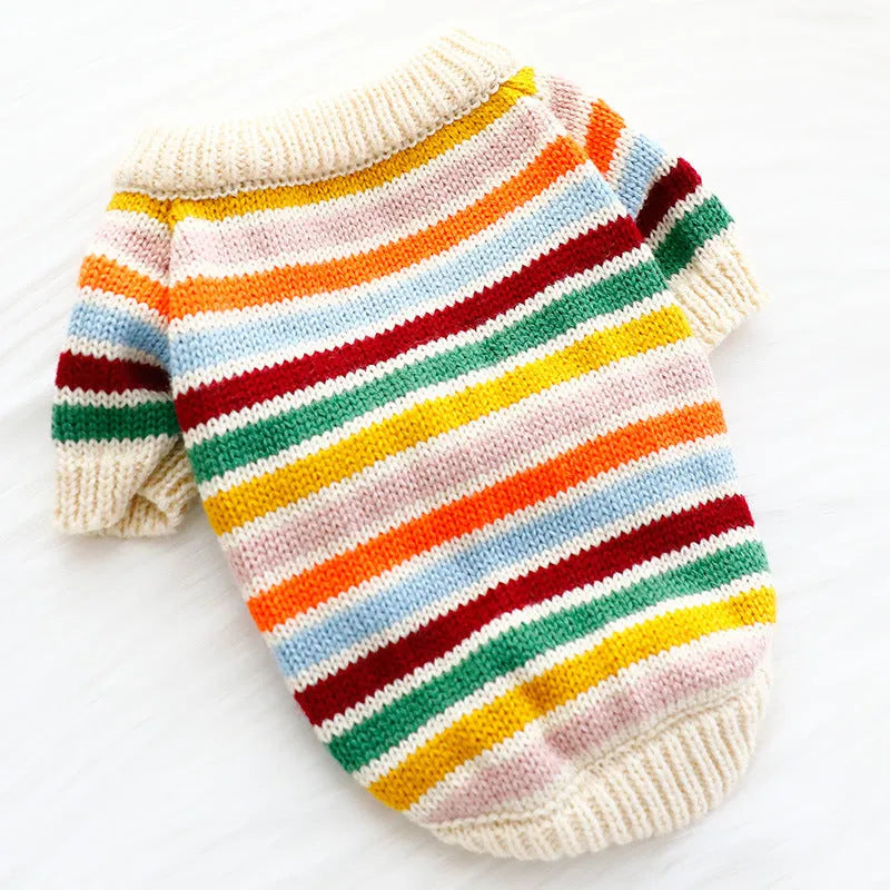 Cute wool dog sweater for small and medium pets, casual knit pullover in neutral colour