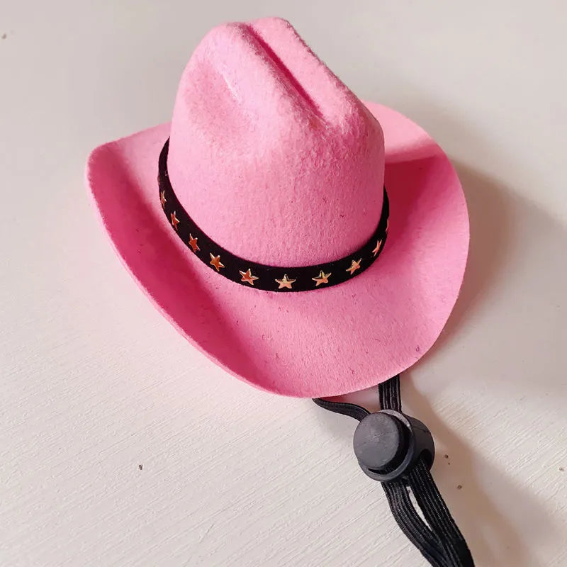 British cowboy hat for dogs and cats with decorative trim options