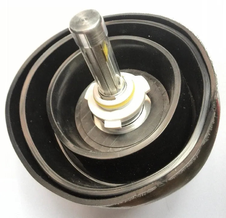 Silicone car headlight dust cover showing closed and open style options.