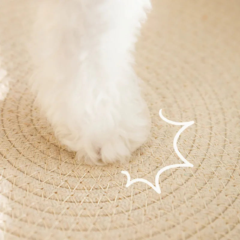 Green oval cat scratch pad bowl measuring 650mm with high hardness sisal scratching surface