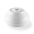 Desktop aroma diffuser with colourful simulation flame effect and LED light in white finish