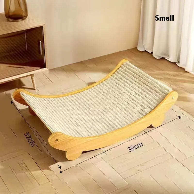 Sisal cat scratch board with replaceable surface in pastoral style design
