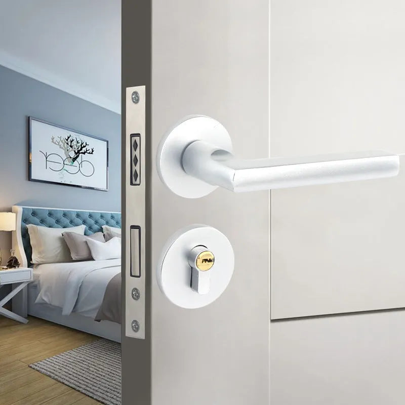 Aluminium alloy split magnetic door lock handle for timber doors