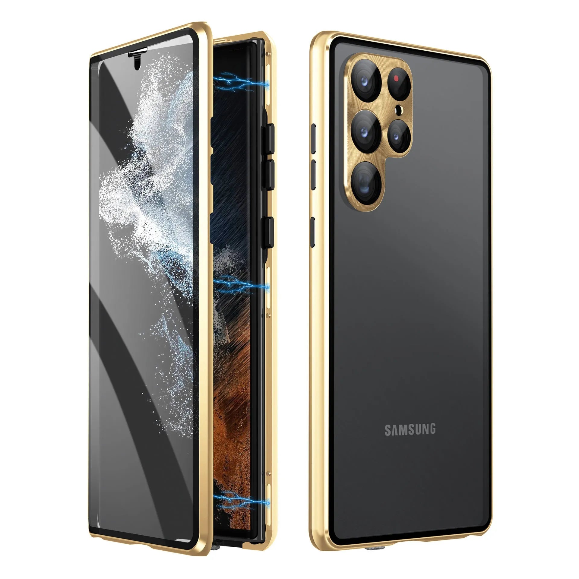Samsung S24 Ultra magnetic phone case with mirror in multiple colour options.