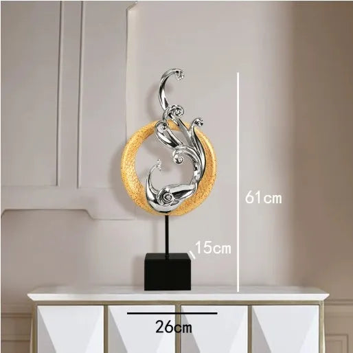 European style synthetic resin Phoenix ornament in a choice of festive red, rose gold or elegant silver finish.