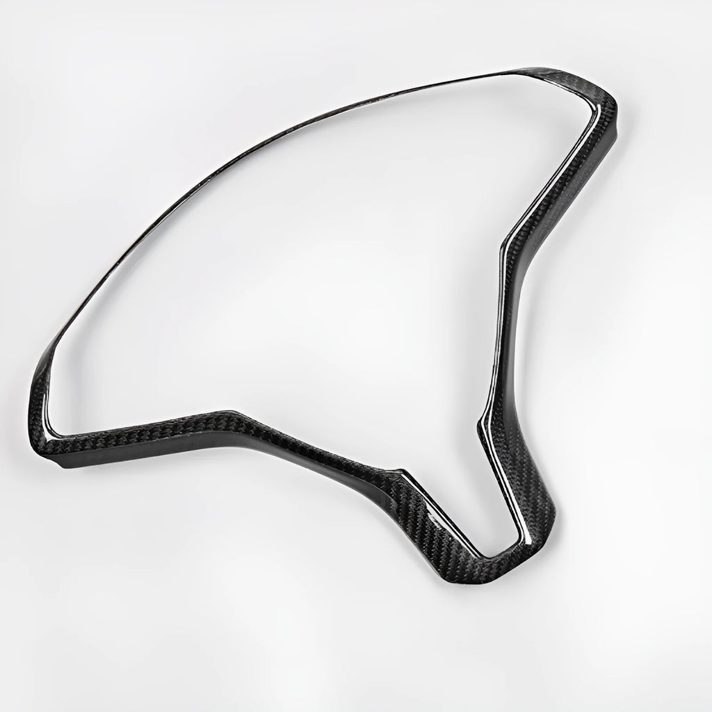 Tesla Model S steering wheel decorative trim strip in carbon fibre colour finish
