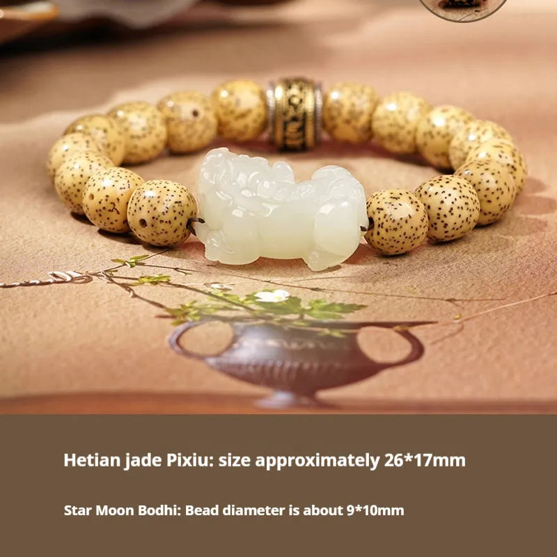 Hetian jade bracelet with braided rope closure in traditional Chinese style
