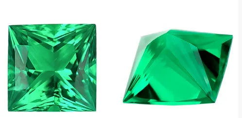 Cultivated emerald gemstone in Columbia green with round and grandmother cut options