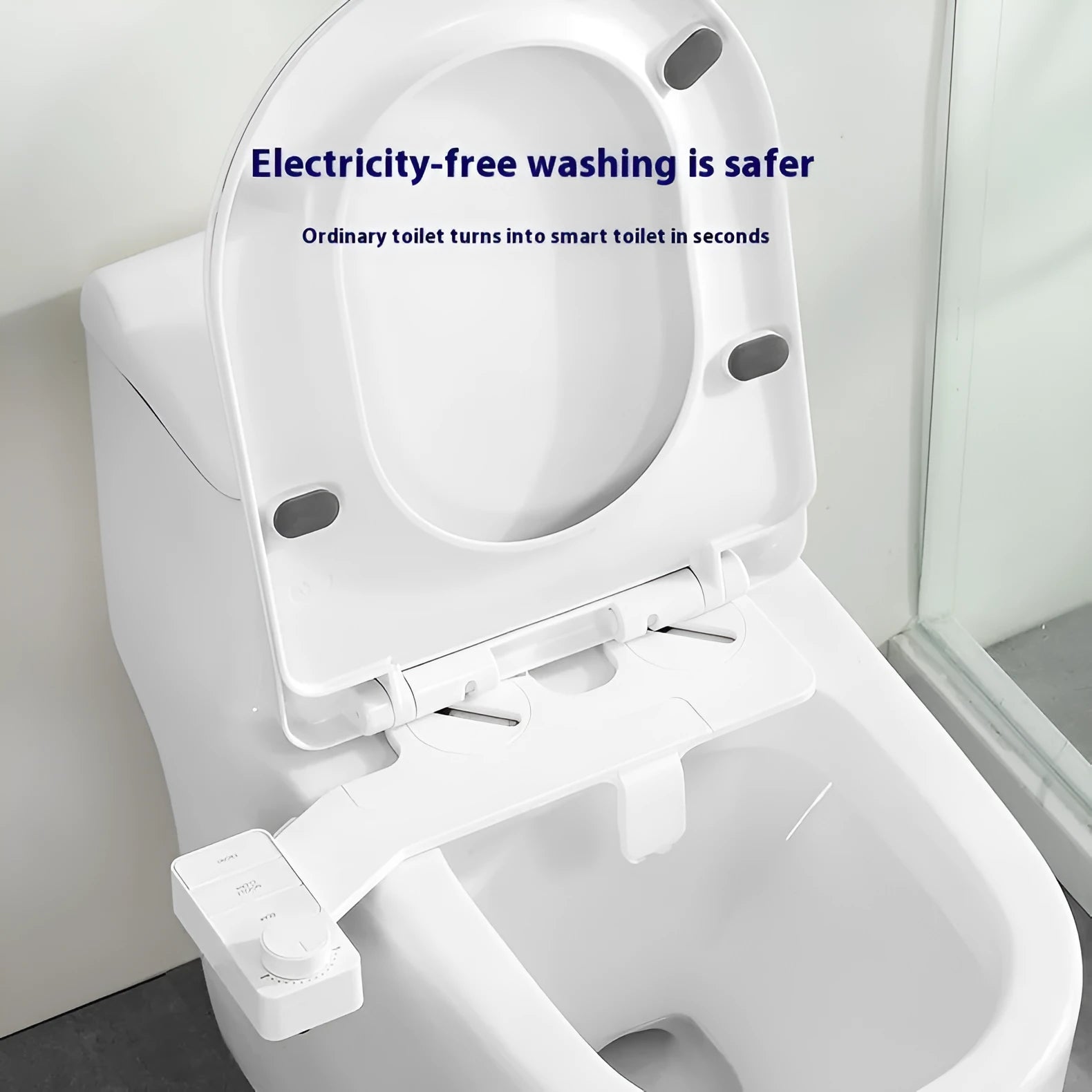 Pure white button wash cleaning tool with detachable components and regional plumbing fittings