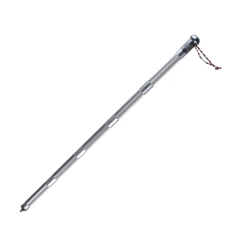 Silver aluminium alloy folding hiking stick 95cm for outdoor hiking and self-defence survival