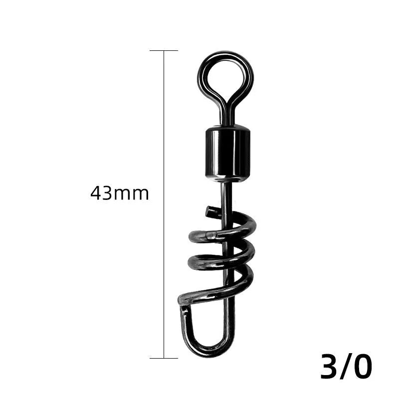 Stainless steel fishing swivel connector with 8-shaped ring design in various sizes