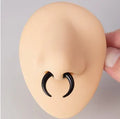 Acrylic horn auricle nose ring horseshoe shape black rubber belt tire grinding finish unisex