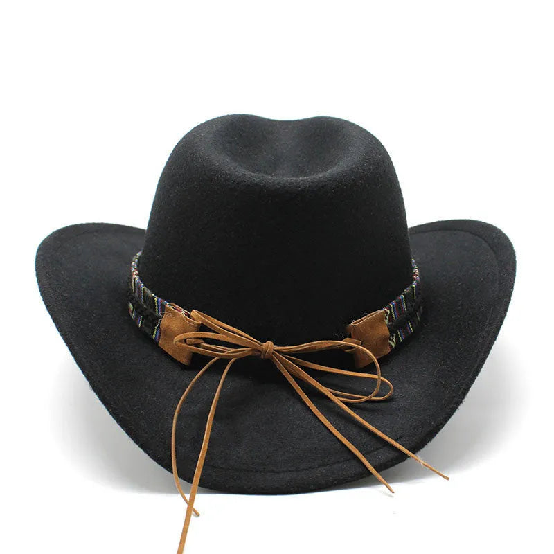 Polyester Western cowboy hat with bell crown in army green colour