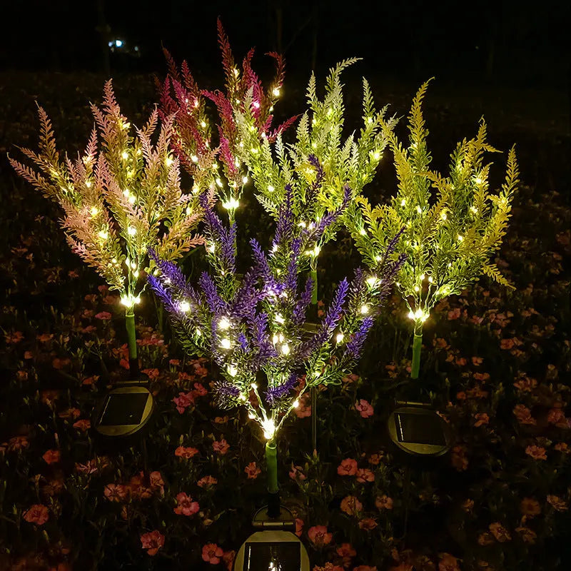 Solar-powered 74cm flower-shaped garden lamp in lavender colour options