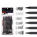Set of six wood-free graphite sketching pencils in HB, 2B, 4B, 6B, 8B and EE grades
