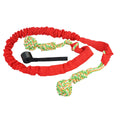 Braided cotton rope dog toy for tug of war and chewing, shown in red colour