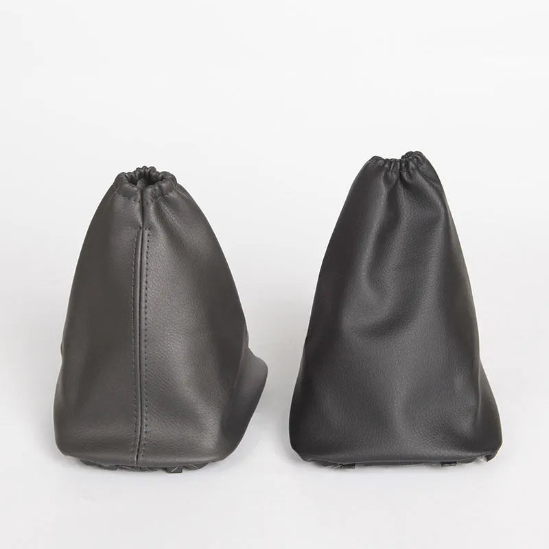 Black leather gear lever dirt-proof cover for Toyota Corolla, showing its dimensions.
