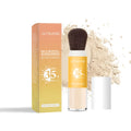 Sunscreen setting powder compact with translucent loose powder for makeup finishing