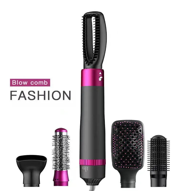 Dyson grey 5-in-1 hair dryer brush styling tool with multiple brush attachments