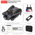P12 Black and Orange quadcopter drones with HD cameras showing folded and unfolded positions