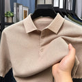 Men's loose fit cotton short sleeve sweater in six colour options showing pullover style