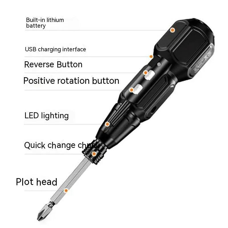Black or blue alloy steel straight handle electric screwdriver with 36V lithium battery