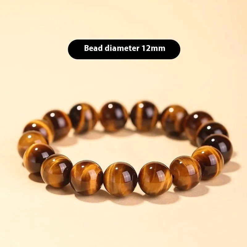Single circle Buddha rosary bracelet with tigereye dzi bead in ethnic style