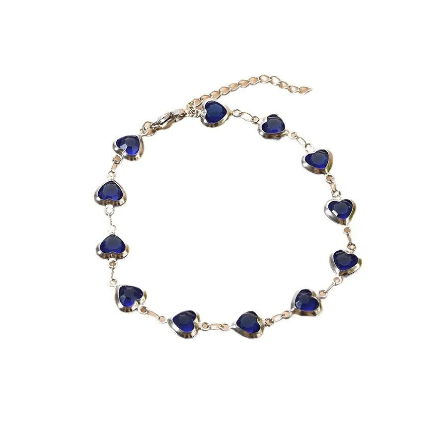 Stainless steel geometric devil's eye heart bracelet with electroplated colour options
