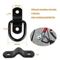 Black galvanized truck floor hook with pull ring for vehicle cargo management