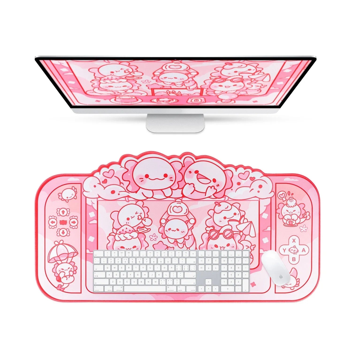 Hexagonal Dragon Doll anime design large mouse pad measuring 75cm wide