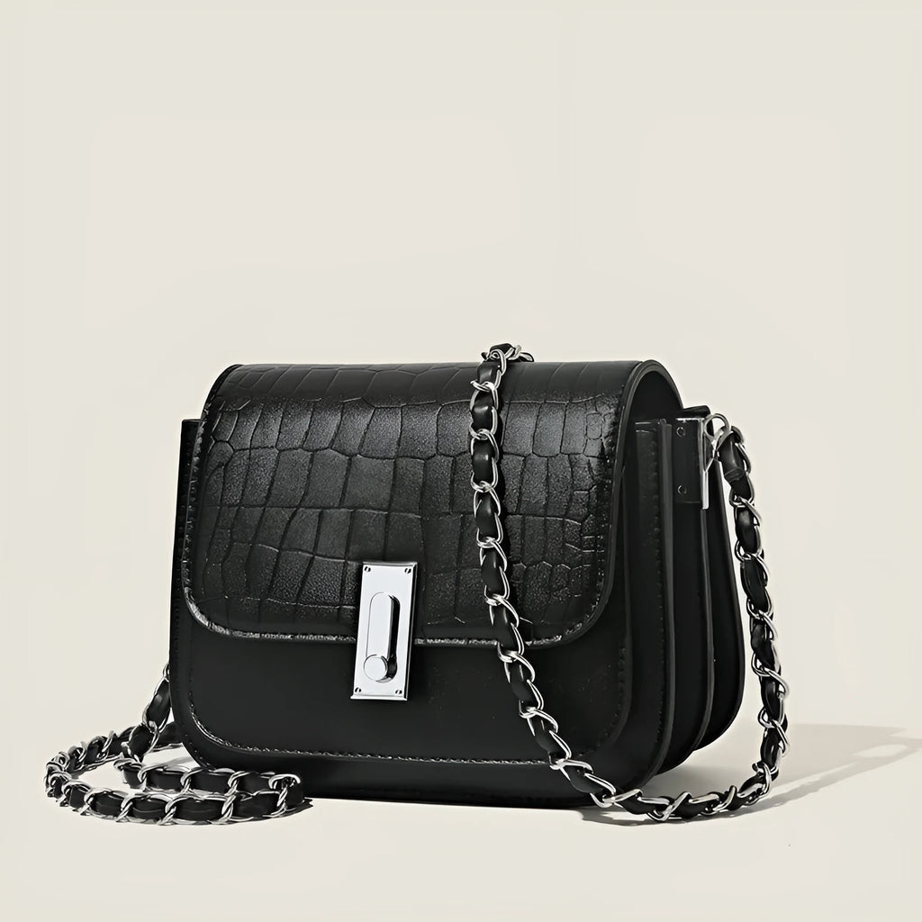 Women's soft PU crossbody shoulder bag in horizontal square shape with phone compartment