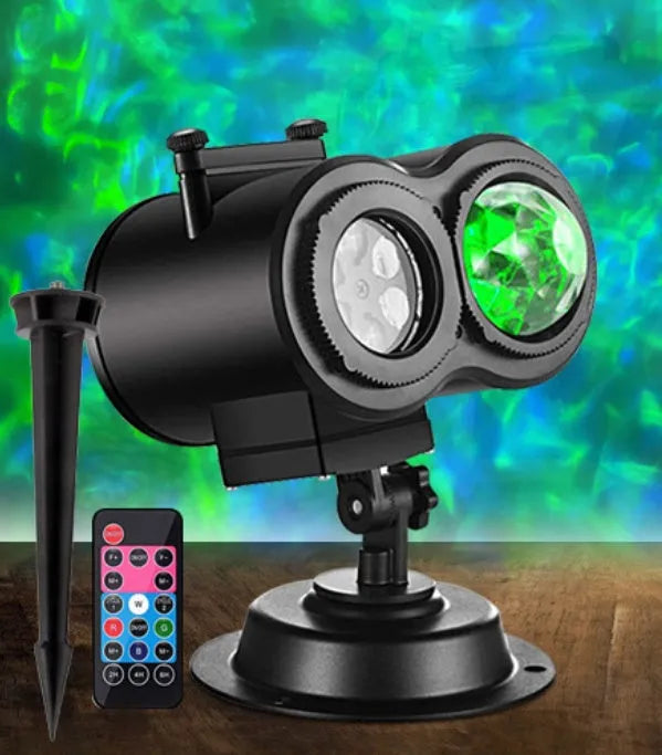 Outdoor waterproof double tube animated water pattern LED garden light with colour cards.