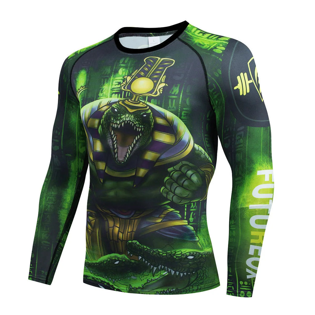 Men's stretch sports suit with ZF016 pattern printing for running and fitness activities