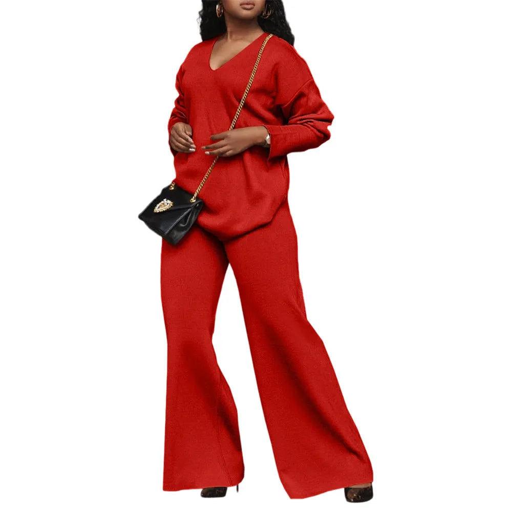 Women's brown suede velvet two-piece suit with split sleeves and matching trousers in Japanese casual style