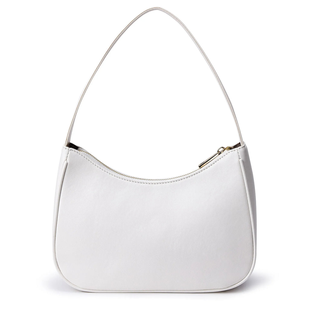 Retro waterproof shoulder bag in apricot colour made from PU material