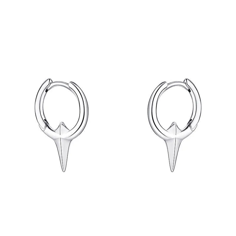 Geometric star shaped women's ear clips with electroplated copper white gold finish in platinum colour