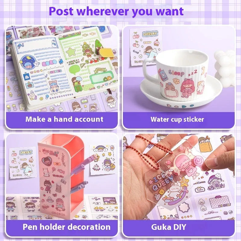 Children's decorative sticker collection showing five themed designs for craft projects