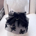 Black princess tulle skirt dog cat clothing with gauze material and five size options