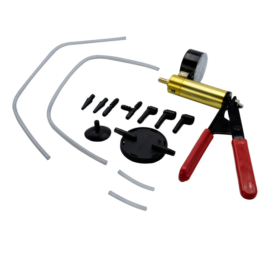 Manual aluminium alloy vacuum air blow gun for car repair and suction tasks.
