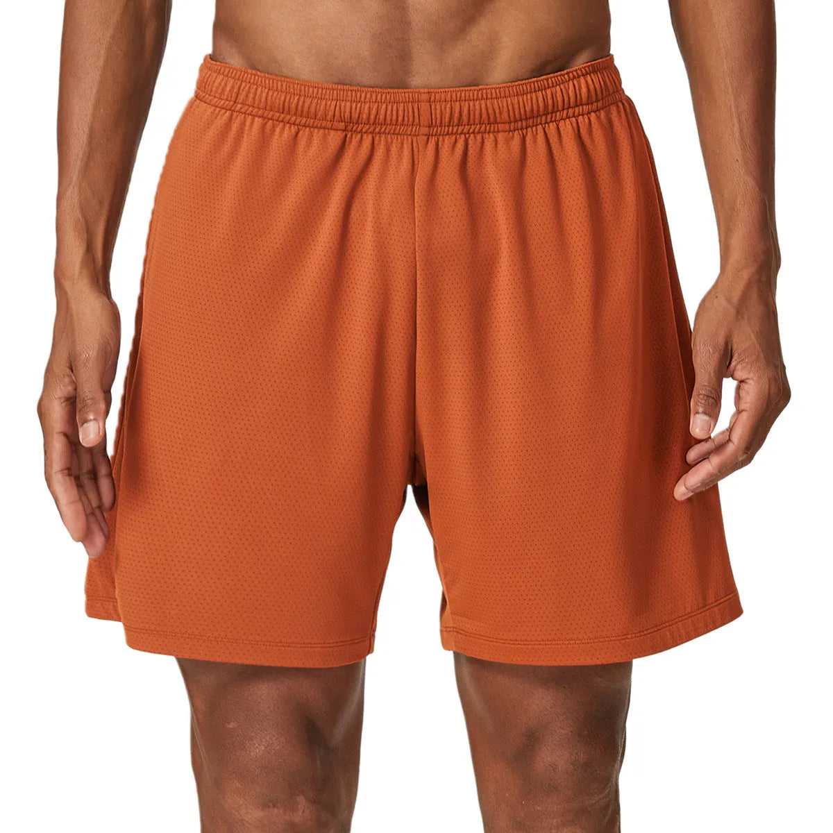 Men's quick-drying running shorts in seven colours with double-layer construction and moisture-wicking fabric