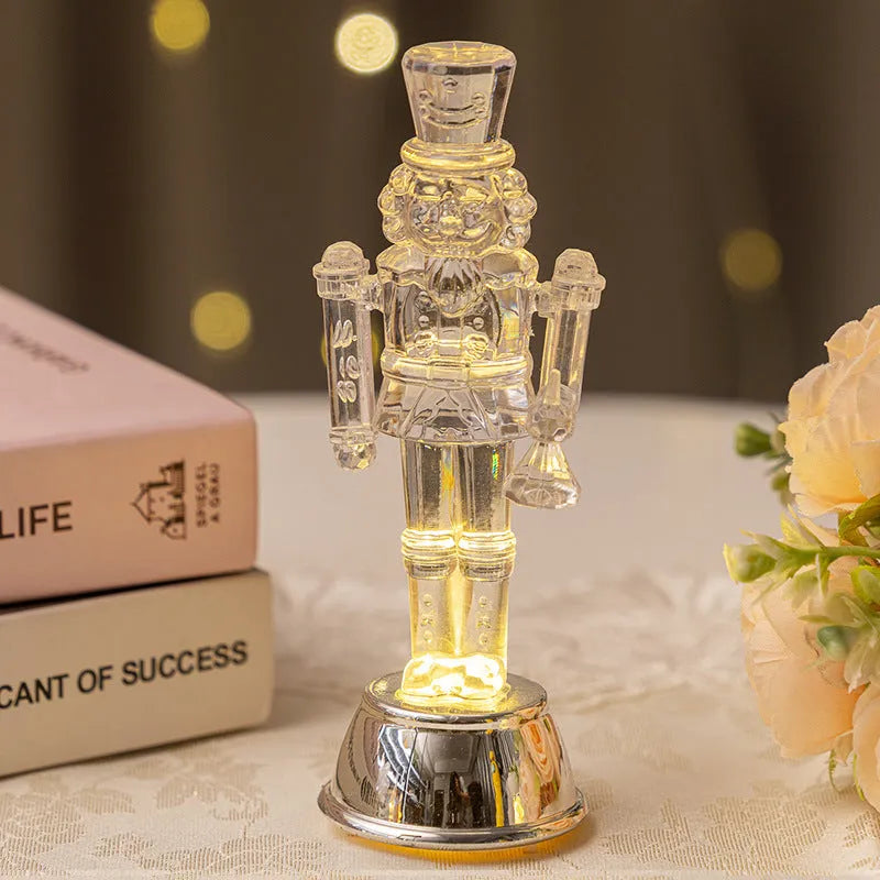 Transparent plastic walnut soldier nutcracker Christmas desktop decoration