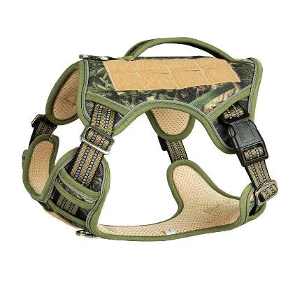 Tactical Oxford cloth chest strap for search and rescue working dogs in camouflage colours
