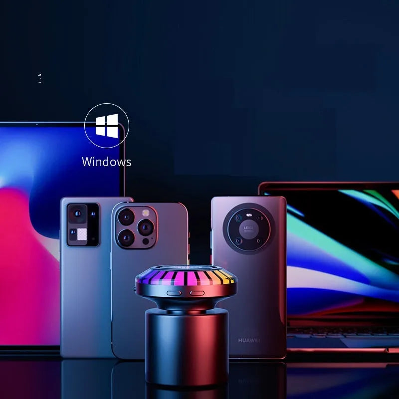 Compact cube-shaped Bluetooth atmosphere light with voice control and polar light effects