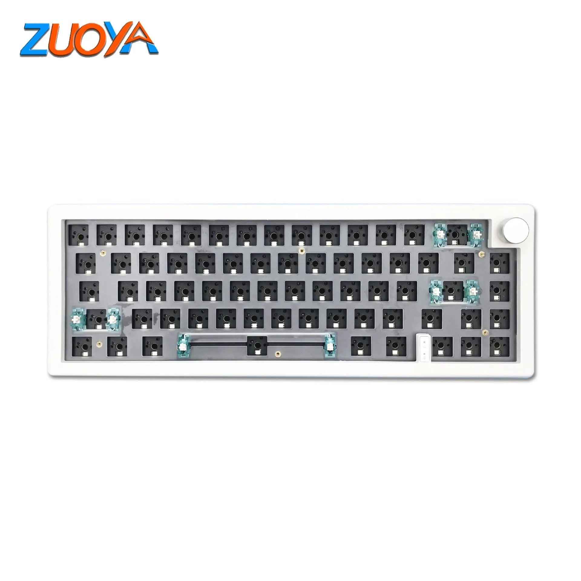 DIY hot swap RGB backlit mechanical keyboard kit in multiple colours with USB cable