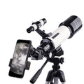 Children's dark blue astronomical telescope with tripod and accessories for stargazing
