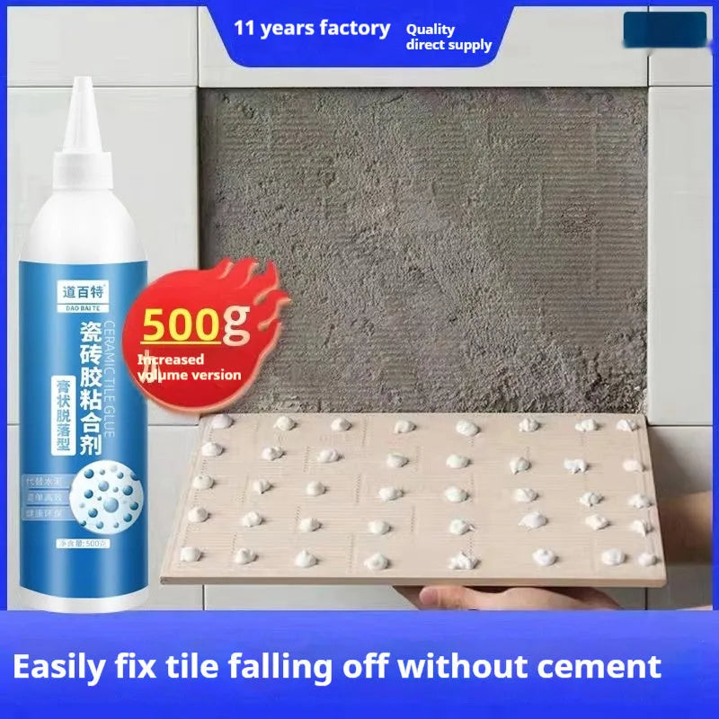 Tile repair injection adhesive for loose tiles, cold curing emulsion body, 280g to 500g options