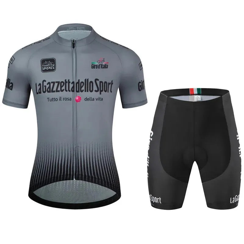 Patterned quick-drying polyester cycling short sleeve suit for men and women in summer colors