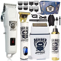 USB rechargeable stainless steel hair clipper with 4-in-1 grooming kit components