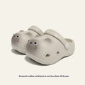 Children's closed toe slippers in grey brown, pink, and yellow, EVA foam, cartoon paradise style, sizes 130 to 180