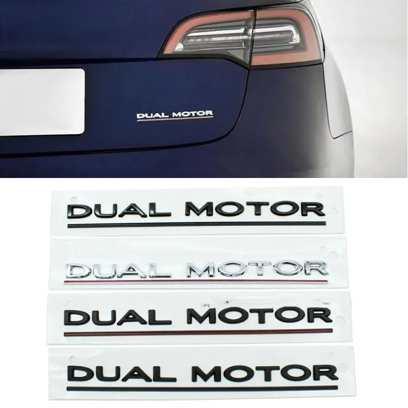 Tesla Model 3 Performance Double Motor bumper sticker in ABS plastic, 19cm by 3cm